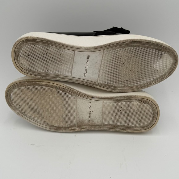 Michael Kors Collection Black Patent Leather Bow Slip On Sneakers Women Size 8 - Picture 10 of 10
